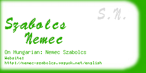 szabolcs nemec business card